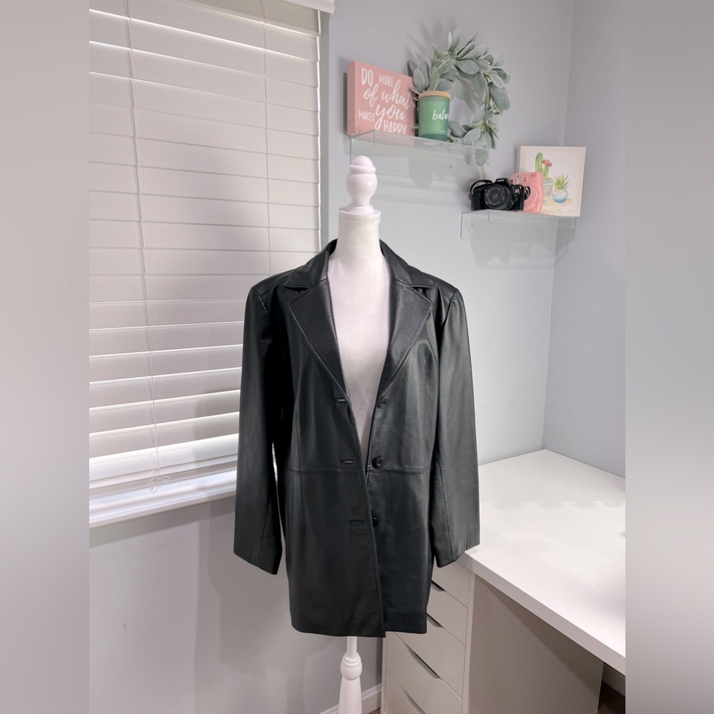 Worthington Vintage Black Leather Jacket‎
